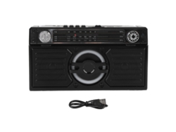 Altavoz Portátil Bluetooth Fm Am Sw Multibanda Recargable Con Larga Duración De Reproducción - Negro