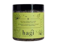 Exfoliante corporal natural con aceite de cáñamo y macadamia, 300 g Hagi