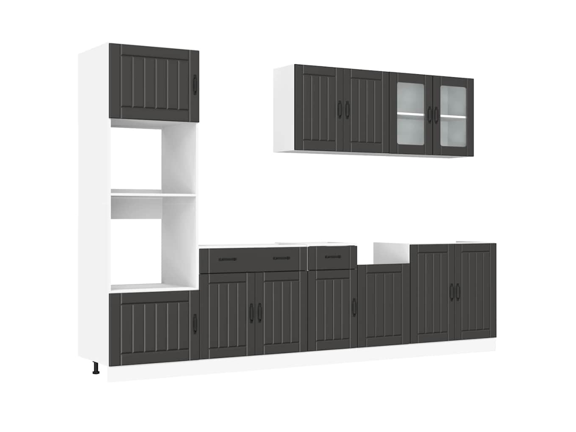 Juego de gabinetes de cocina de 7 piezas Kalmar Black EXCLUSIVO DE LA CASA
