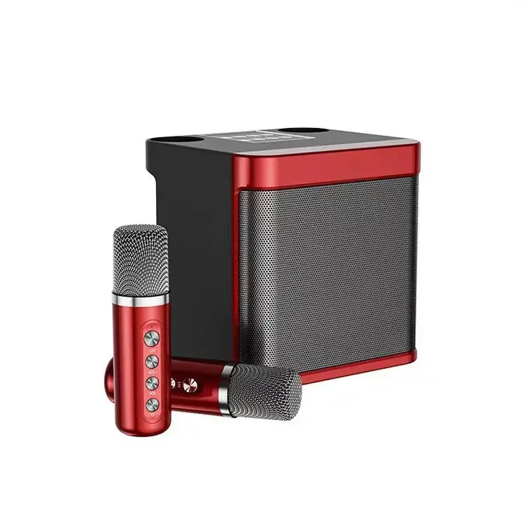 Altavoz Bluetooth (negro Y Rojo) Con Micrófonos Inalámbricos Duales