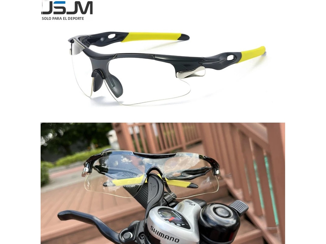 Gafas de sol de ciclismo MDUG para hombre con protección UV400 y lentes de polímero (negras y transparentes)