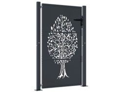 Maison Exclusive - Puerta De Jardín Acero Gris Antracita Diseño Árbol 100x150 Cm