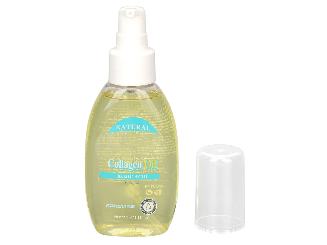 Aceite De Colágeno Y Ácido Kójico 115 Ml Para La Salud, Hidratación, Luminosidad Y Reparación Rápida De La Piel Y El Cabello.
