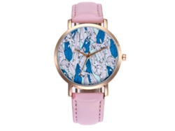 Reloj De Pulsera De Cuarzo Para Mujer Zhoulianfa Zlf0214-m Con Correa De Piel Sintética Rosa.