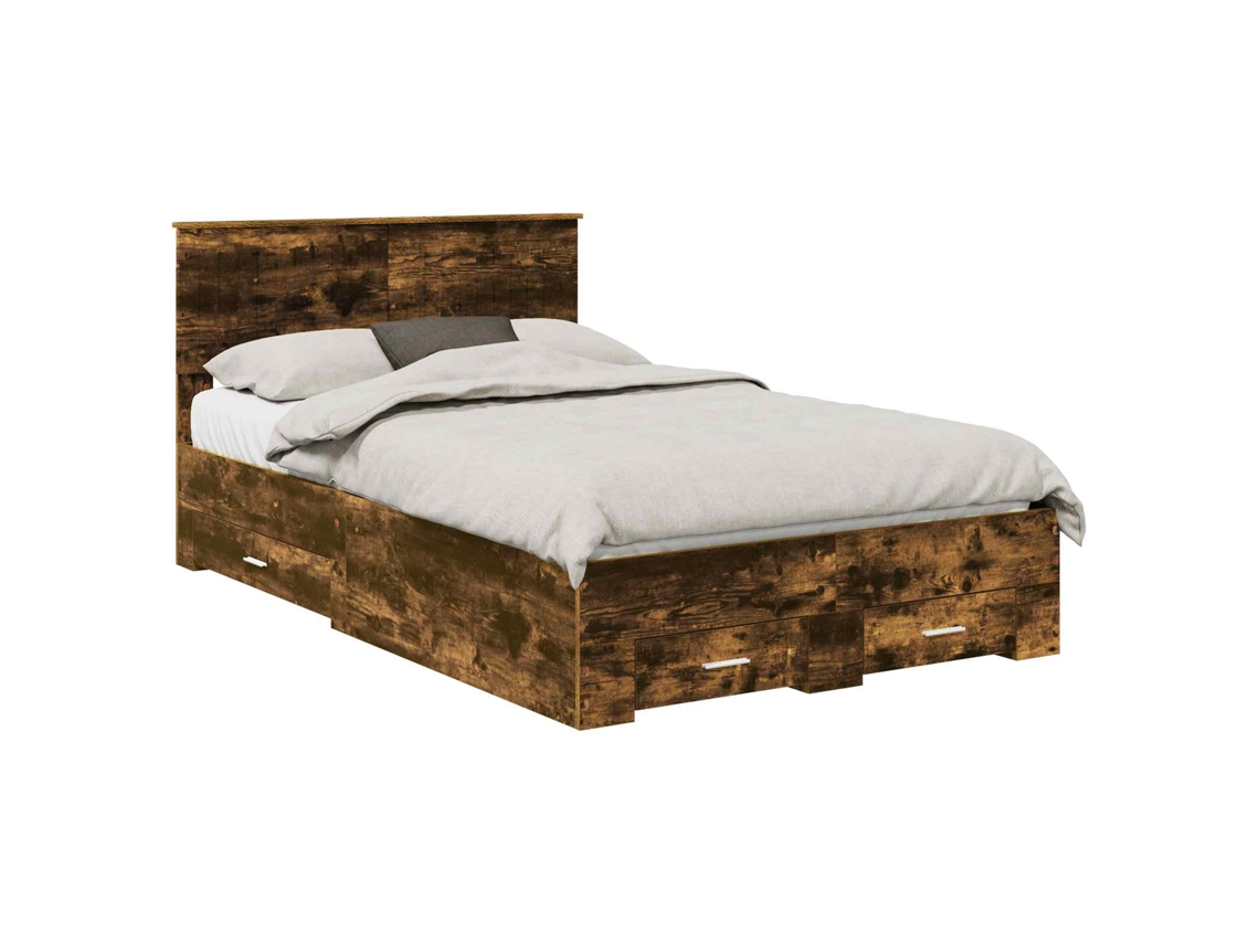 Maison Exclusive - Estructura De Cama Con Cabecera Roble Ahumado 120 X 200 Cm