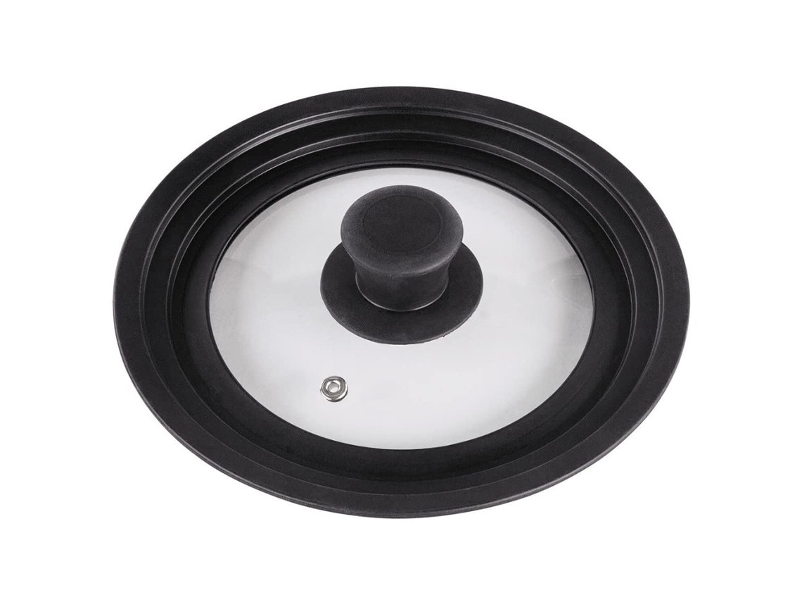 Tapa universal para ollas y sartenes - Vidrio templado con borde de silicona resistente al calor JEIIBRZUI