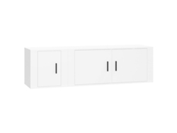 Juego de 2 piezas de muebles de TV derivados de madera blanca MAISON EXCLUSIVE