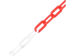 Cadena de señalización de plástico 100 m Ø8 mm roja y blanca