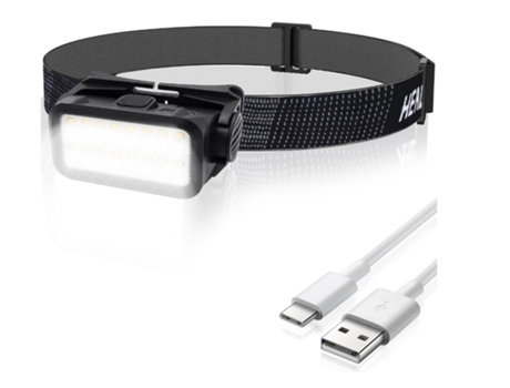 Linterna frontal, linterna frontal recargable 5 modos de iluminación Linterna frontal LED de 3000 L Linterna frontal para correr IPX4 resistente al...