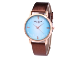 Relógio De Pulso Unissex De Moda Com Pulseira De Pu Mostragem Analógica Dial Redondo Quartz (rosa)