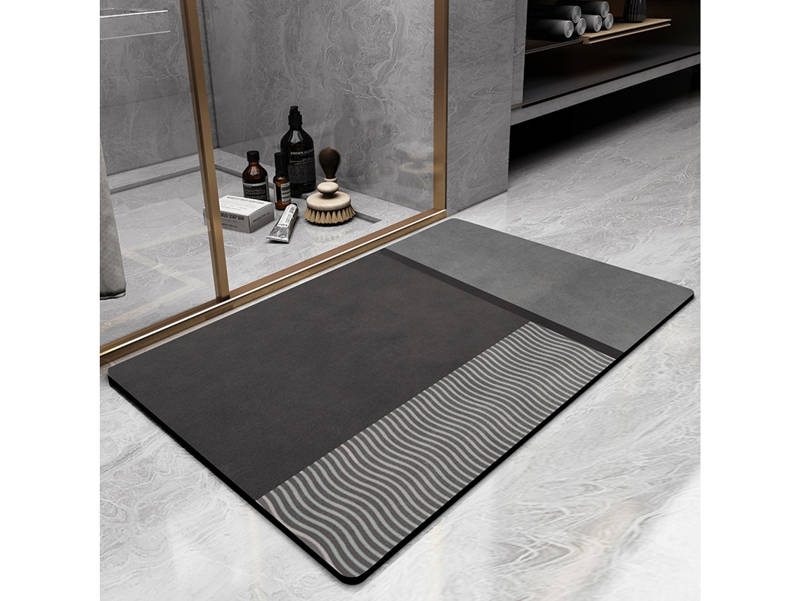 Alfombra de Baño LUUCOZK Antideslizantes Decoración Baño Secado Rápido Poliéster Multicolor (60x90cm)