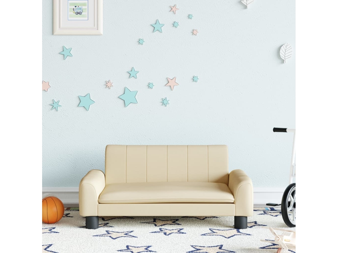 Sofá Para Niños | Sofá Infantil De Tela Crema 70x45x30 Cm Wsd652505