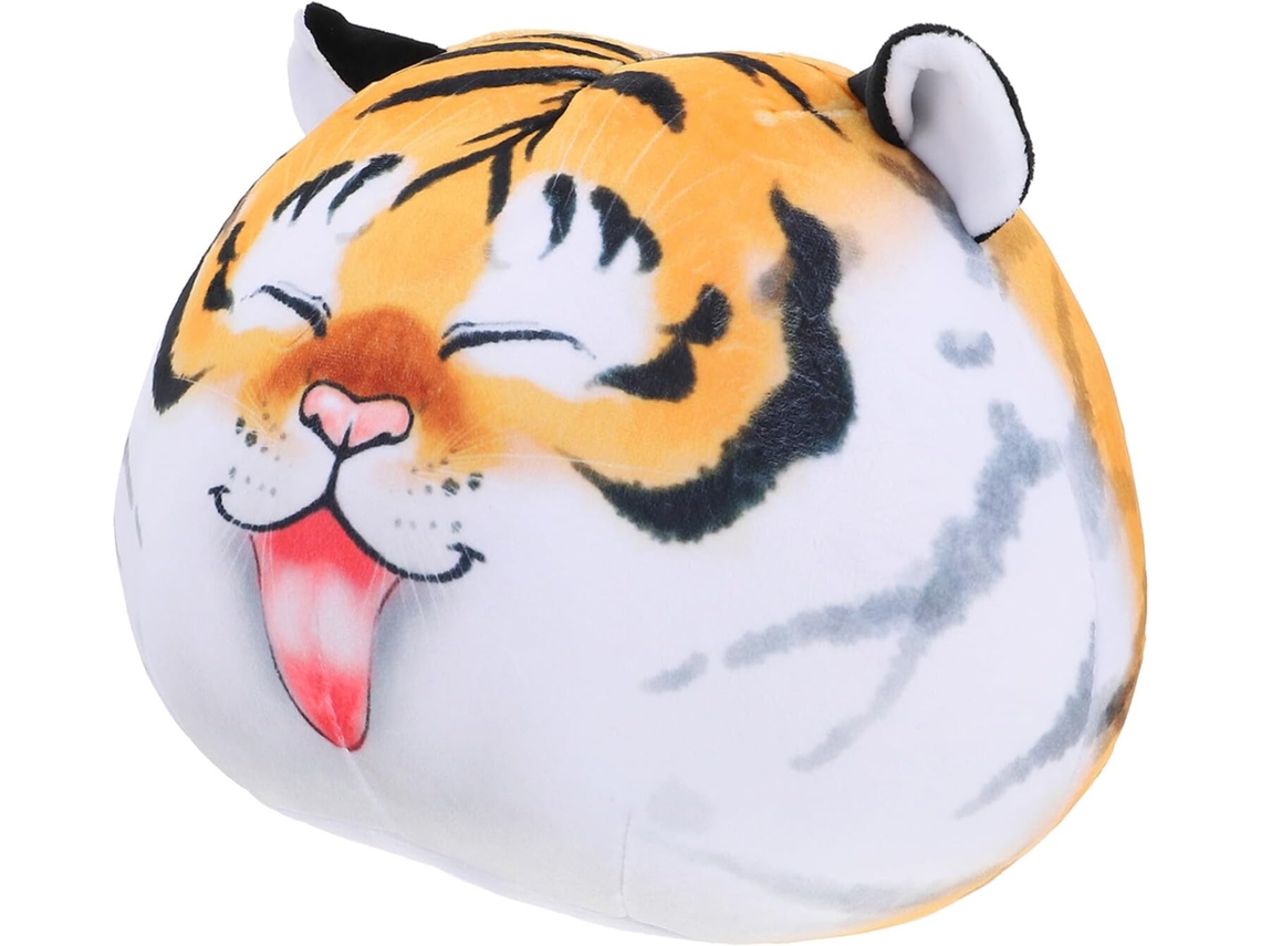 Cojín decorativo de peluche con forma de tigre, perfecto para fiestas y ocasiones especiales, con estampado.