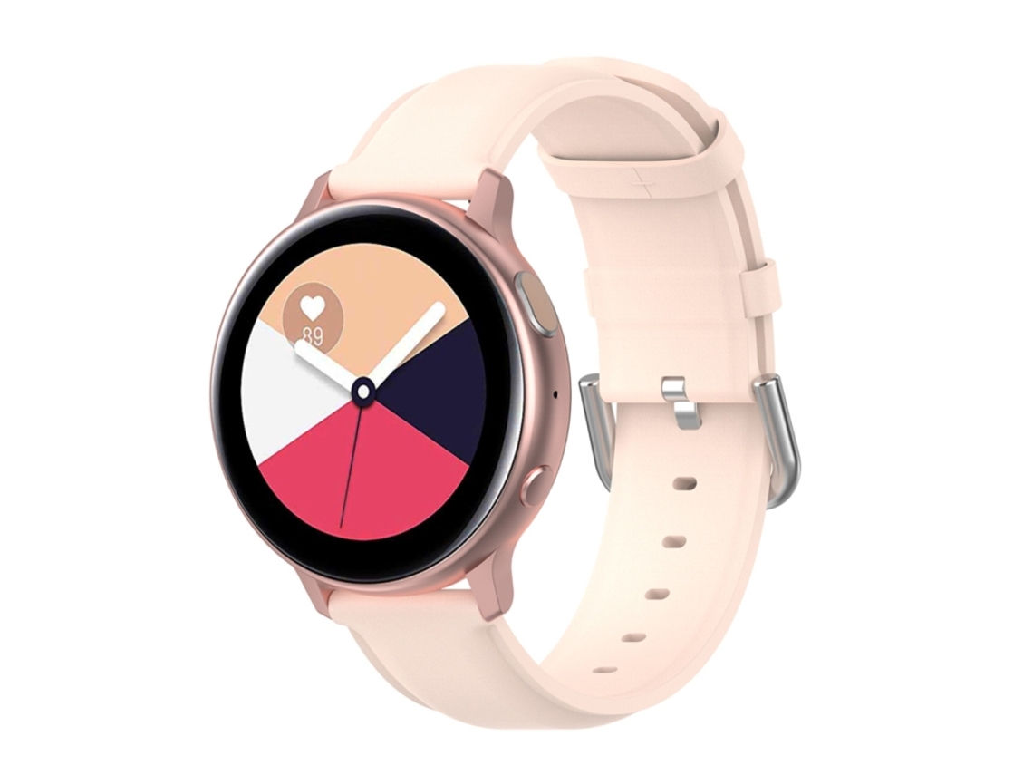 Bracelete Para Galaxy Watch Active 3 / Watch 3 (41mm) - Couro Universal (20mm) - Rosa Claro