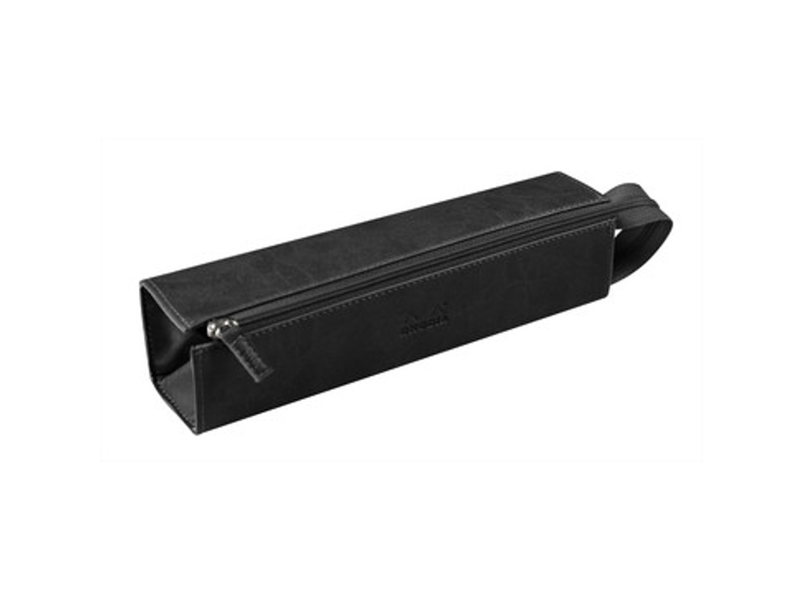 RHODIA 319012C Caja de Lápices Bandeja para Material de Oficina Polipiel Textil Negro