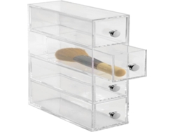 Organizador de Maquillaje IDESIGN - INTERDESIGN con 4 Cajones (Transparente - Plástico - 25.5x18x7 cm)