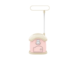 Lámpara De Mesa Con Hucha, 3 Niveles De Brillo, Bonito Diseño De Seta Rosa Para Niños.