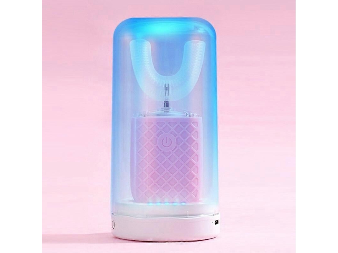 Escova De Dentes Elétrica Automática 360° Em Formato De U, Recarregável, Para Adultos E Crianças, Com Silicone, Sônica, Com Luz Azul Para Claream