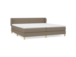 Maison Exclusive - Cama Box Spring Con Colchón Tela Gris Taupe 200x200 Cm