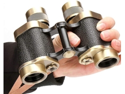 Binoculares Telescopios Binoculares de Cobre de Metal Completo 8x30 de Alta Potencia HD para Vacaciones, Telescopio HD para Adultos con Lente de 30 mm Yizhood (Negro)