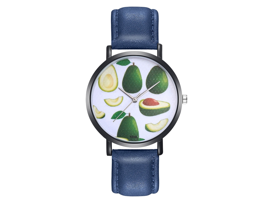 Reloj De Pulsera De Cuarzo Para Mujer Con Correa De Piel Sintética, Estilo Sencillo, Azul.