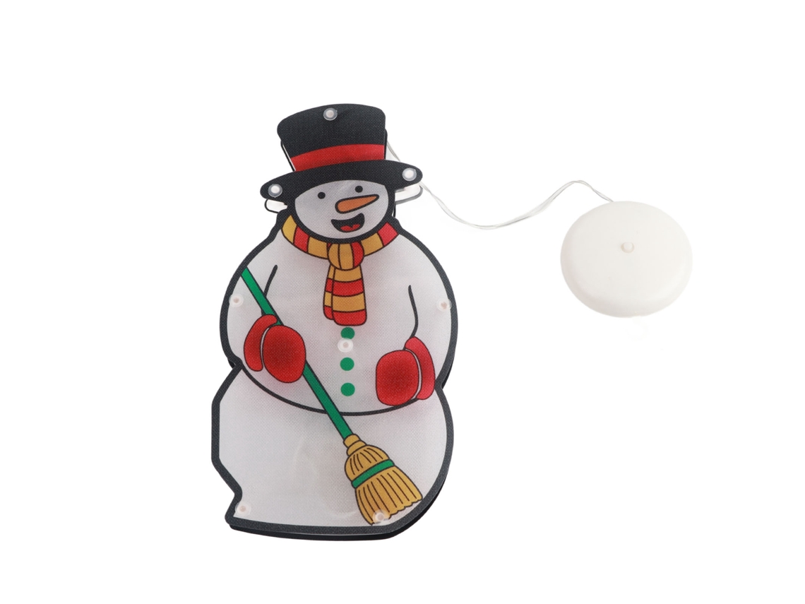 Yncm2026-adorno Navideño Con Luces Muñeco De Nieve Lámpara Colgante Led Para Ventana Con Ventosa Para Decoración Festiva