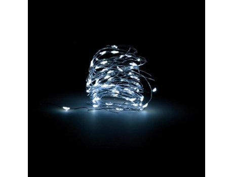 Guirnalda luces navidad microled 40 leds color blanco frio. luz navidad interiores ip20 a pilas (2 cr2032 incluidas)