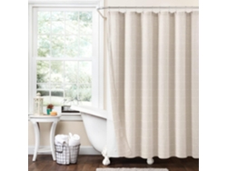 Juego de 2 cortinas de ducha texturizadas y transparentes estilo casa de campo con forro de PEVA, 182,9 x 182...