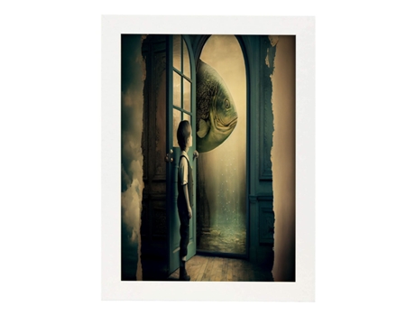 NACNIC Poster Paseando En Estilo Surrealismo Cinematográfico Ilustraciones Y Grabados De Historieta Abstracta Y Artística A4 Marcos Madera