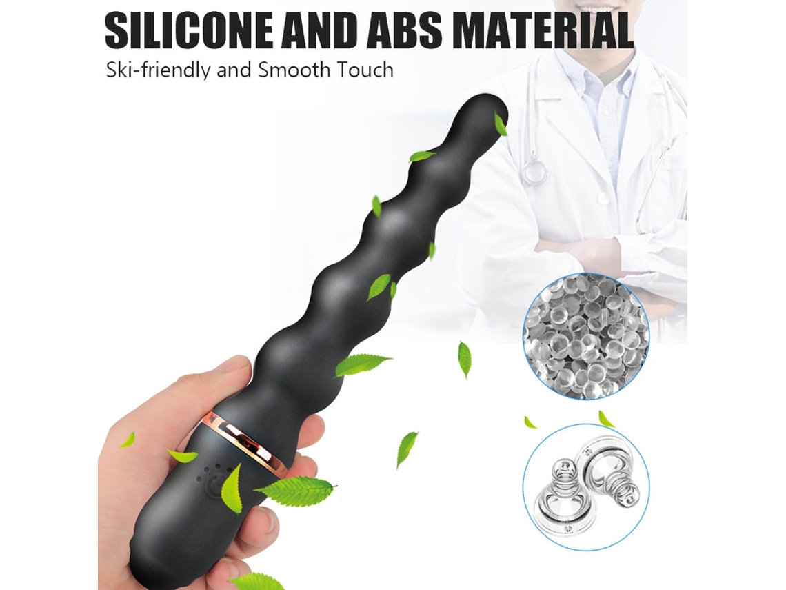 Vibrador de masaje de silicona con 7 modos de vibración para adultos (negro) YIZHOOD