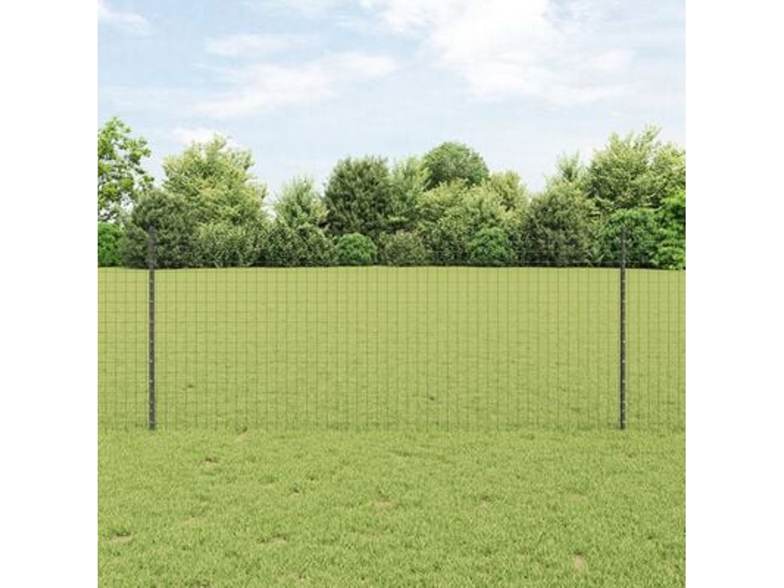 Postes para cerca, 10 unidades, canal en U, gris, 100 cm, acero, Wsd344606, Lovely Home