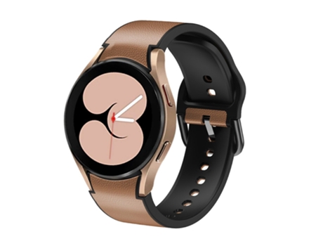 Correa de piel auténtica liberación rápida 20mm con hebilla 135-235mm para Samsung Galaxy Watch4 40mm/44mm/Watch4 Classic 42mm/46mm - castaño