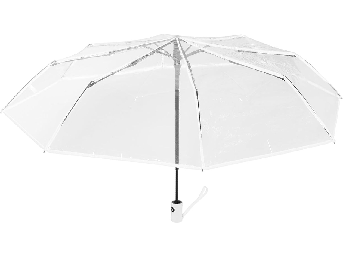 Paraguas Plegable Automático, Transparente, Compacto Y Ligero, Material Resistente, Ideal Para Viajes.