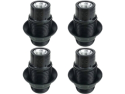 Rebe-soporte Para Bombilla E14 Negro, 4 Piezas, Sustratto De Bakélite, Resistente Al Calor, Ideal Para Lámparas Diy Y Decoración Hogar