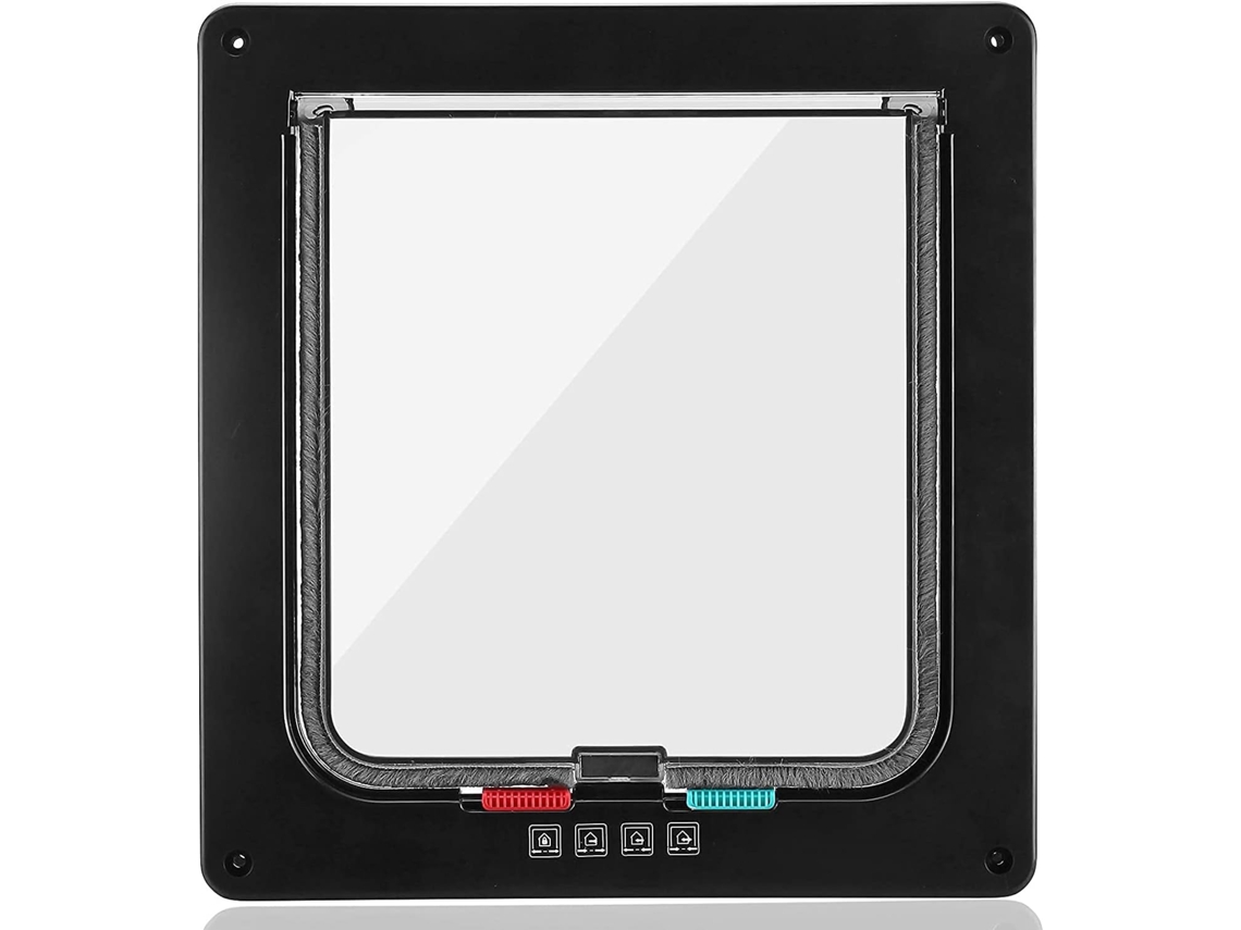 Puerta para gatos grande con pestillo de 4 vías para uso interior y exterior YANYXR