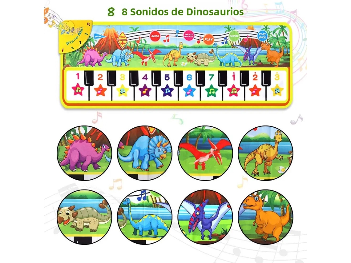 Tapete musical multifuncional para piano infantil, teclado de piano de suelo con teclado MIDI (100 x 36 cm)
