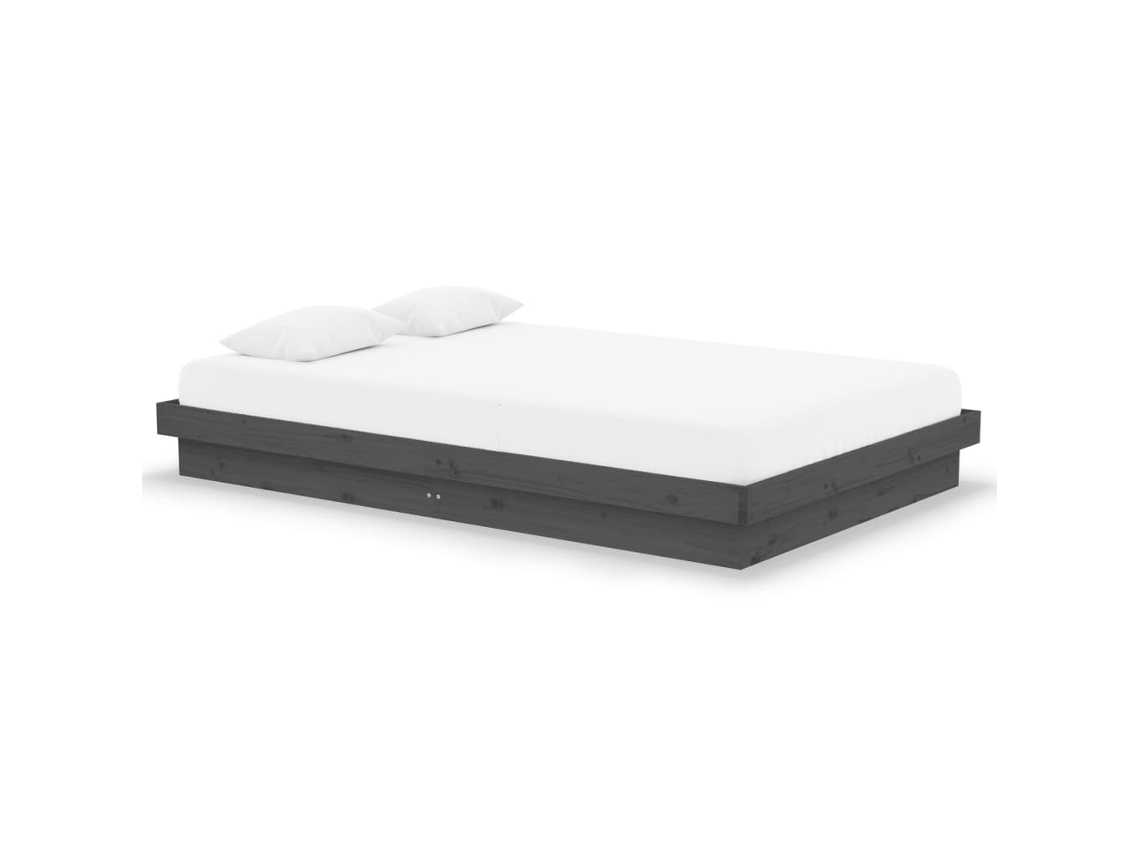 Maison Exclusive - Estructura De Cama Doble Pequeña Sin Colchón Madera Maciza Gris