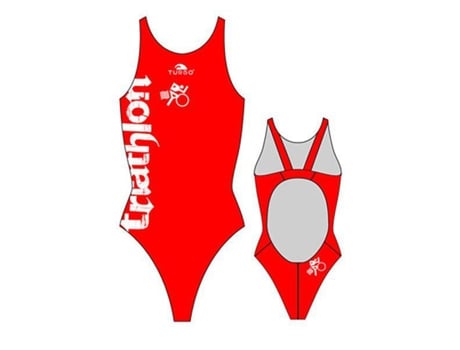 Traje de baño para Mujer TURBO Triathlon Pro Resist Rojo para Natacion (XXL)