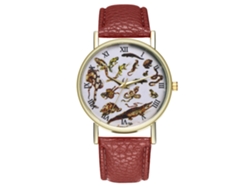 Reloj Analógico Unisex De Cuero Pu Con Dial Reptil Para Parejas (café)