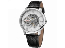 Reloj Mecánico Automático Hollow Impermeable Para Hombre Forsining (dial Blanco Números Plata)