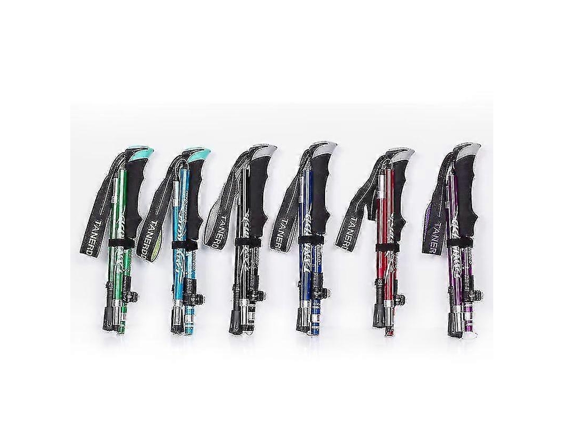 Bastón plegable de trekking y montañismo con 5 nudos.