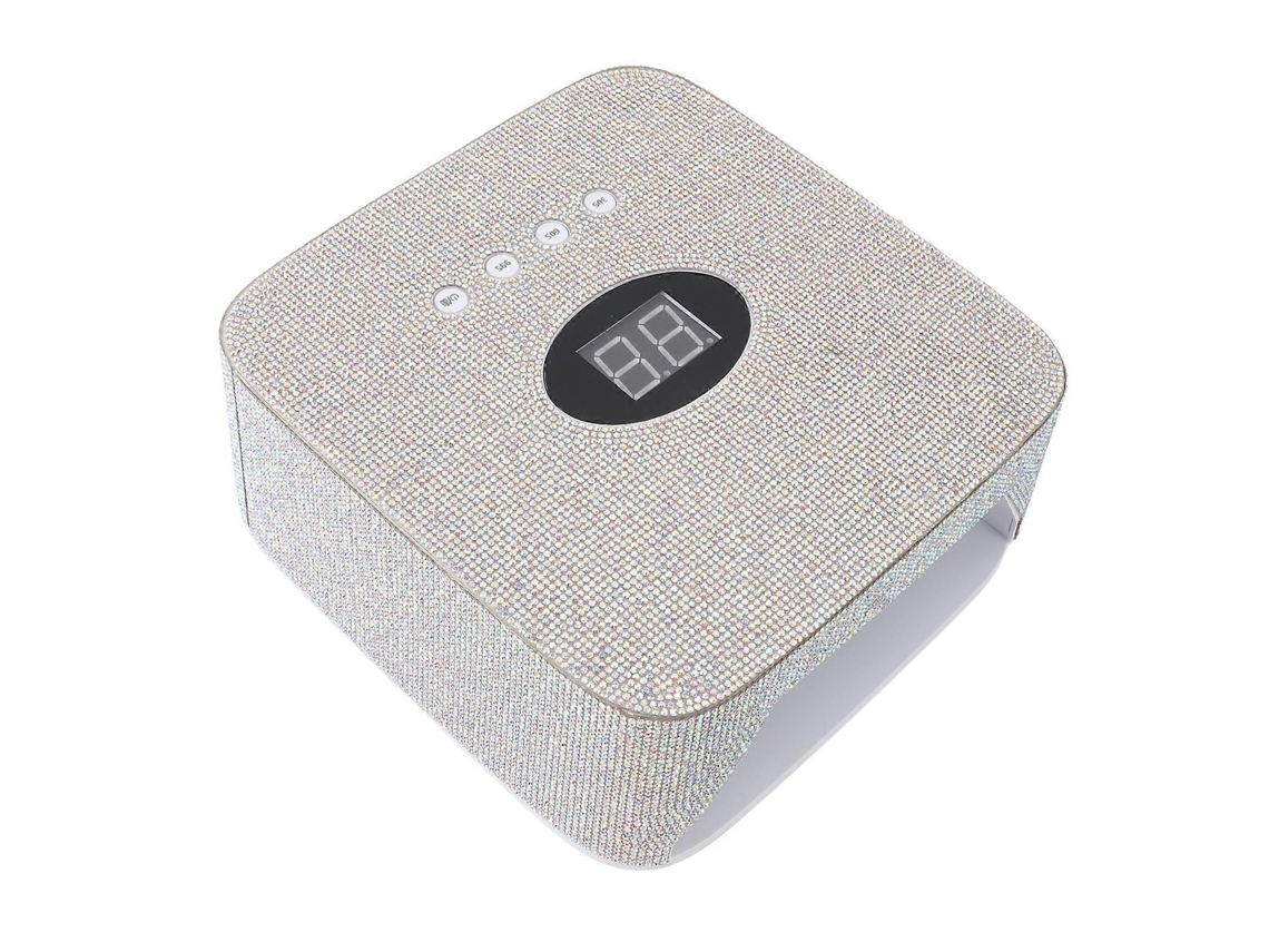 Lámpara de uñas portátil con diamantes de imitación, secador de uñas de gel, luz LED de secado rápido para uñas con 30 chips de lámpara para manicuras, 100-240 V, enchufe estadounidense GOKOCO
