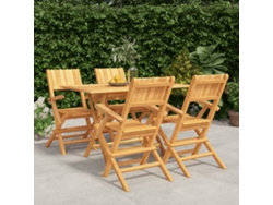 Juego de comedor de jardín de 5 piezas en madera maciza de teca DKD Home Decor