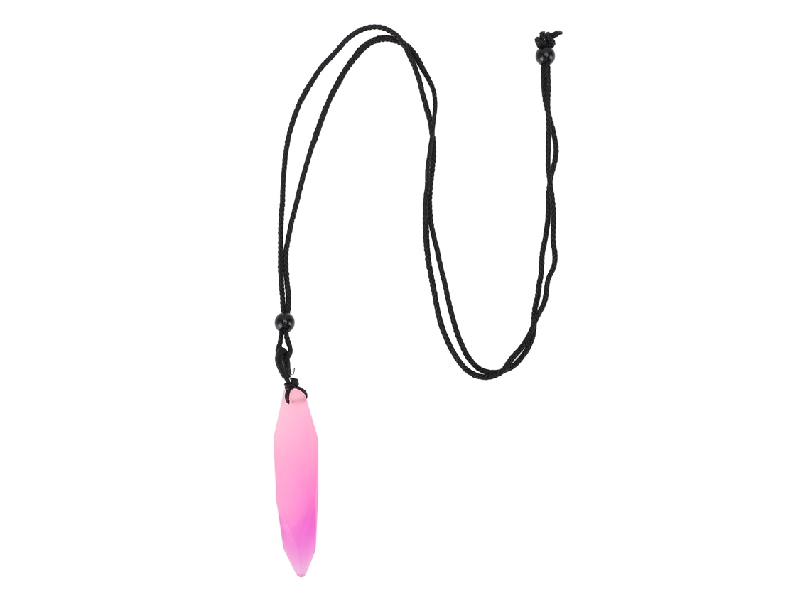 Collar Con Colgante Que Brilla En La Oscuridad, De Resina, Forma Irregular, Rosa Mate Y Morado.