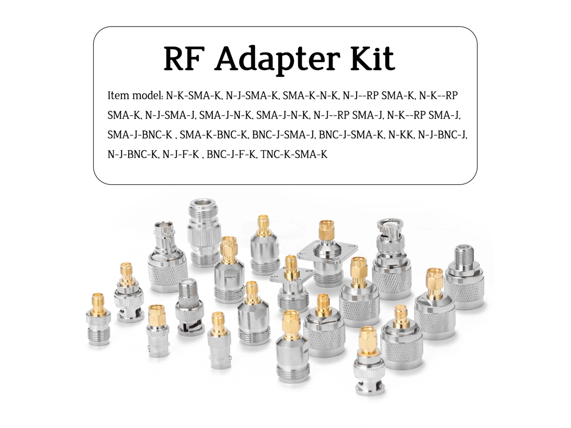 Kit Herramientas Prueba Radiofrecuencia 20 En 1 Adaptador Sma-j Sma-k N Tnc Bnc A Sma Conectores Rfn01