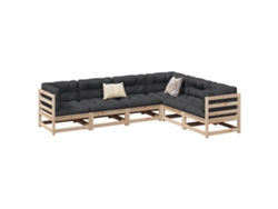 Conjunto de sofá de jardín de 6 piezas de madera maciza de pino Dkd Home Decor