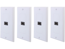 4 Unidades Nuevas De Acoplador De Cubierta De Panel De Pared De 1 Puerto Con Salida 3d 1080p Blanca