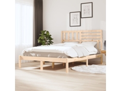 Estructura De Cama Sin Colchón Madera Maciza De Pino 120x190 Cm