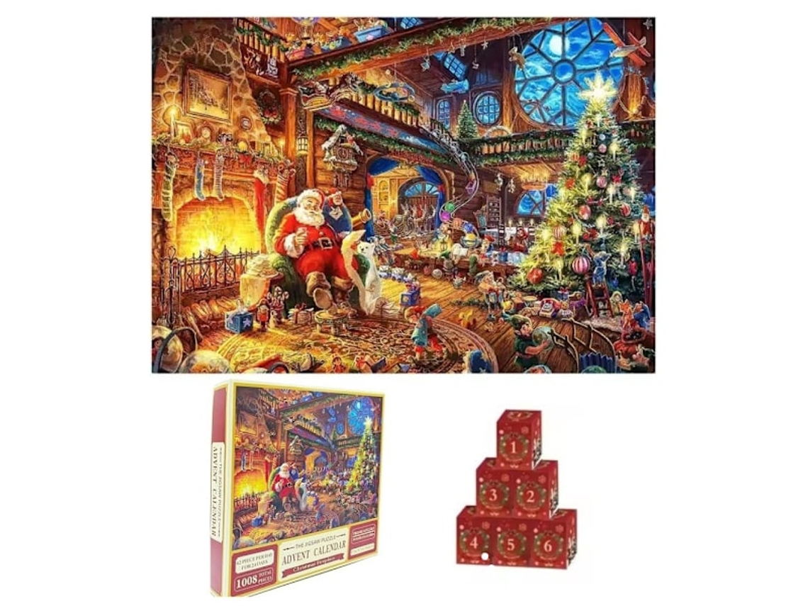 Calendario de Adviento Puzzle 2026 Navidad Puzzle con 1008 Piezas Multicolor Aeuzwr