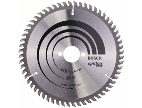 Disco de Sierra Circular BOSCH Optiline Madera 190x30x2.6 mm - 60